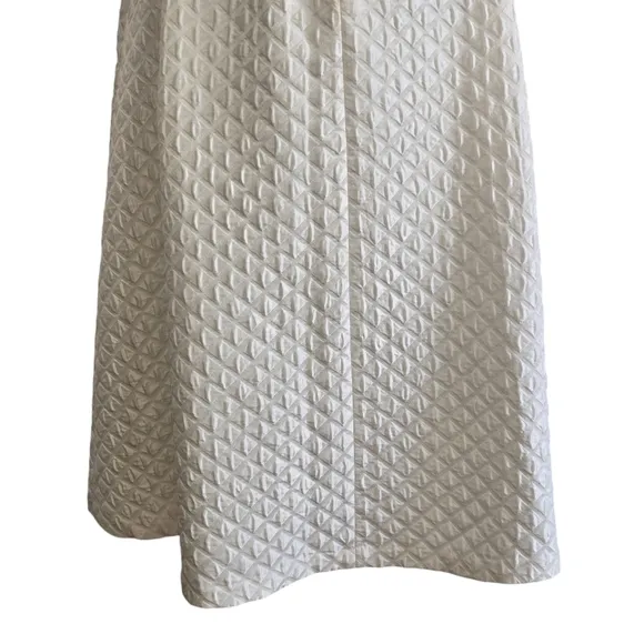 Topshop Diamond Jacquard Quilted Pleated Midi Skirt Fall Trend Off White