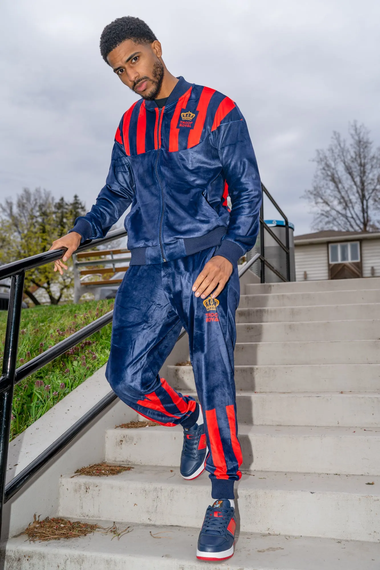 TROOP Crown Royal Velour Pants 2.0 Navy/Red