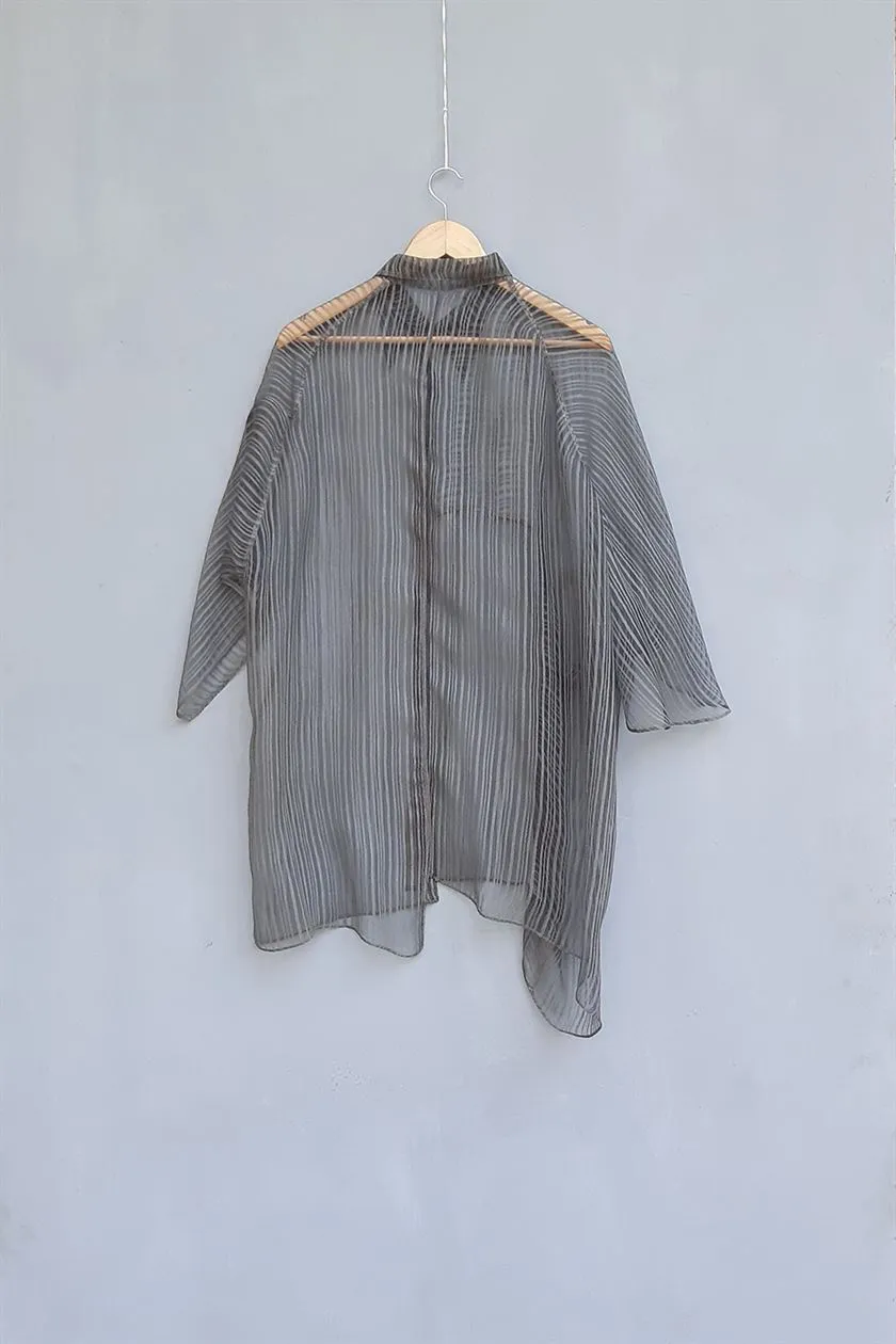 Urvashi Kaur   I   Tianmu SHIRT TERRA SHIRT linen noil slate TESSELLATE- 83