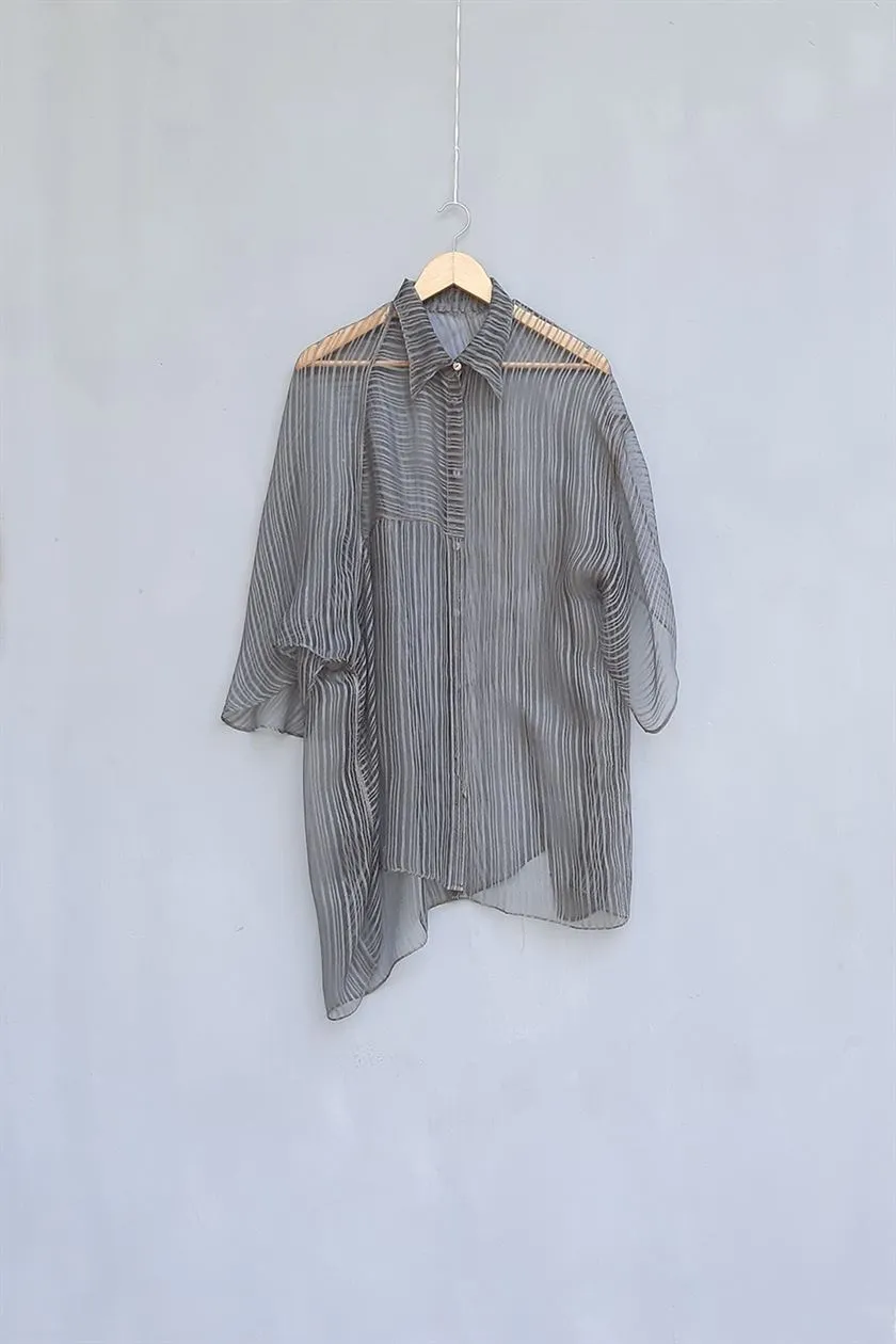 Urvashi Kaur   I   Tianmu SHIRT TERRA SHIRT linen noil slate TESSELLATE- 83