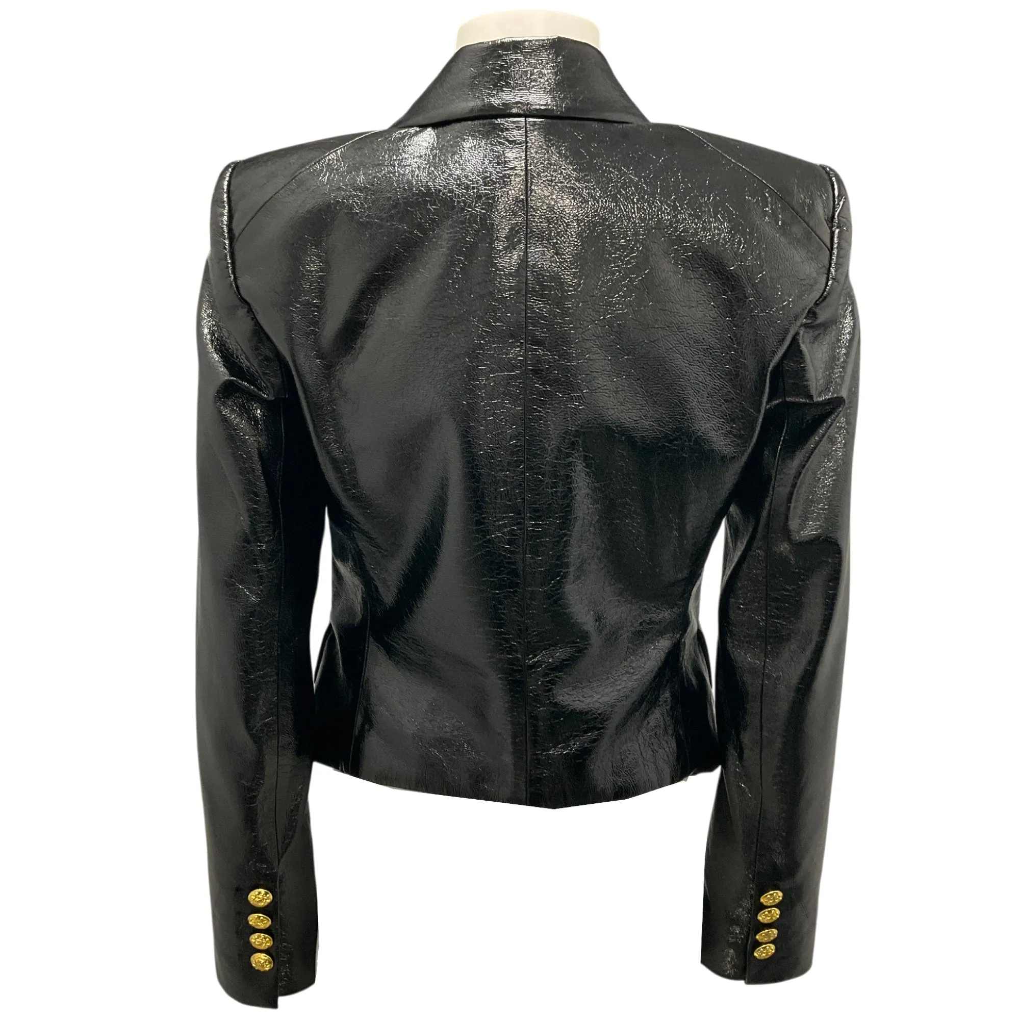 Veronica Beard Black Cooke Glossy Dickey Blazer