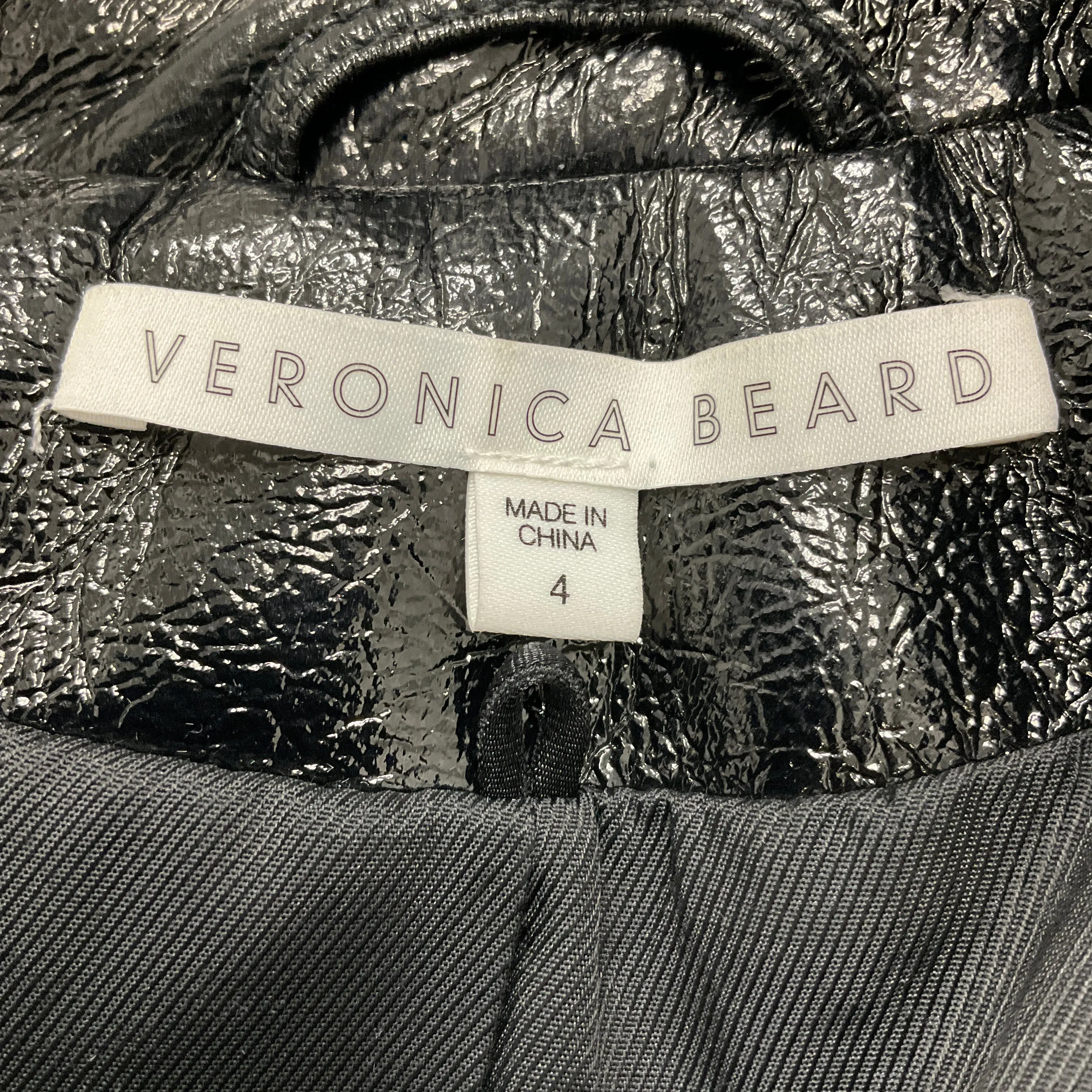 Veronica Beard Black Cooke Glossy Dickey Blazer