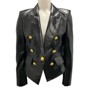 Veronica Beard Black Cooke Glossy Dickey Blazer