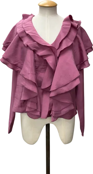 Very Pink Soft Ruffle Long Sleeve Blouse UK 16