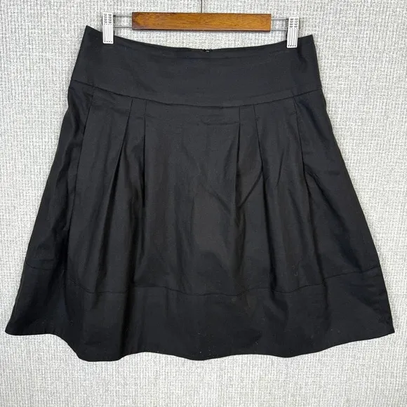 Vince Black Pleated A-Line Skirt Pockets Career Sz 8 M 90 Y2K Grunge Punk Goth
