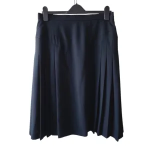 Vintage Escada Margaretha Ley Black Wool Blend Pleated Skirt