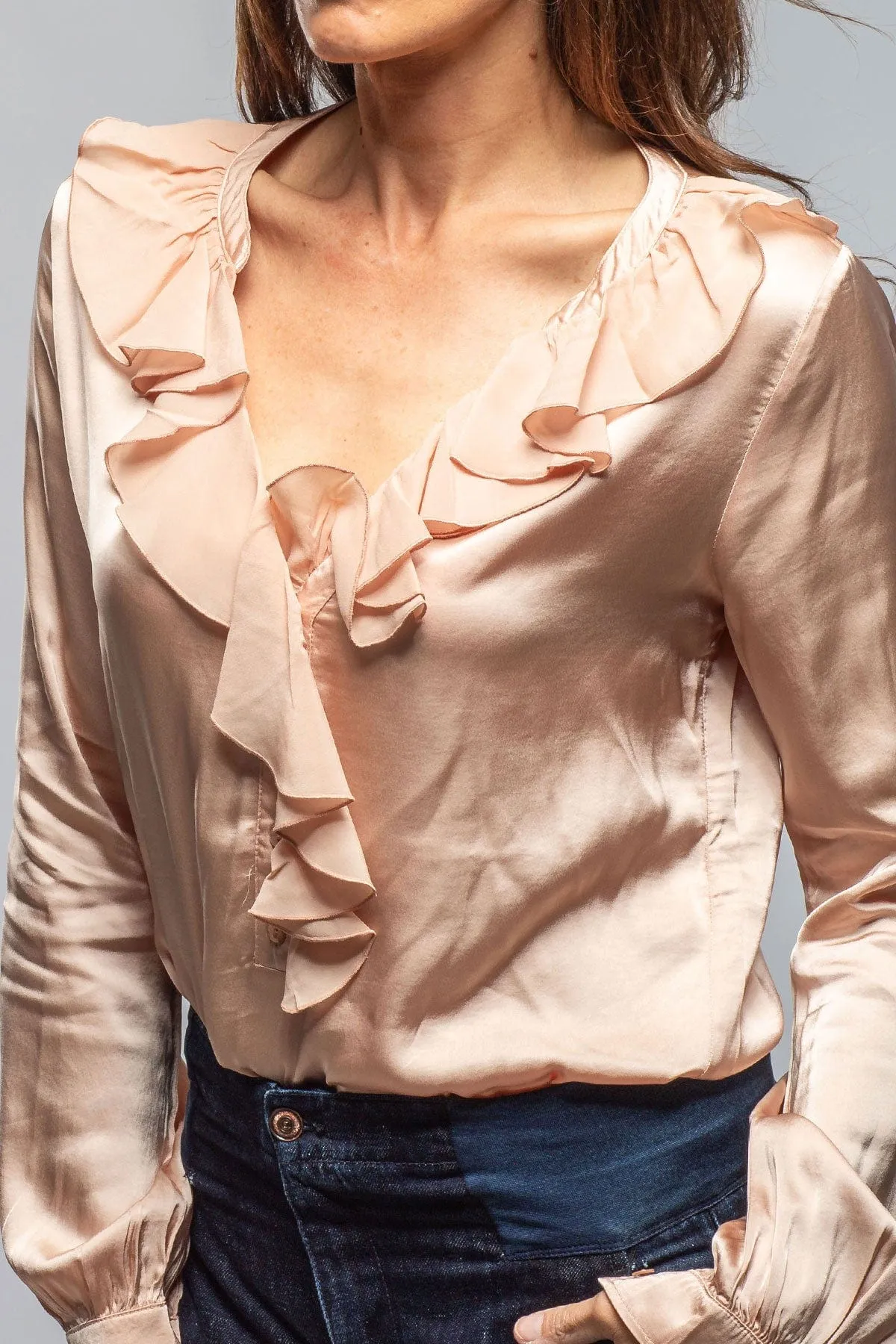 Vivian Ruffle Blouse In Roebuck