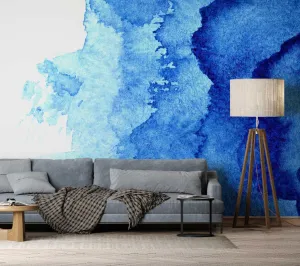 Waterblue Ink Wallpaper Mural