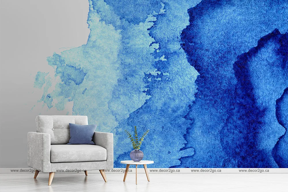 Waterblue Ink Wallpaper Mural