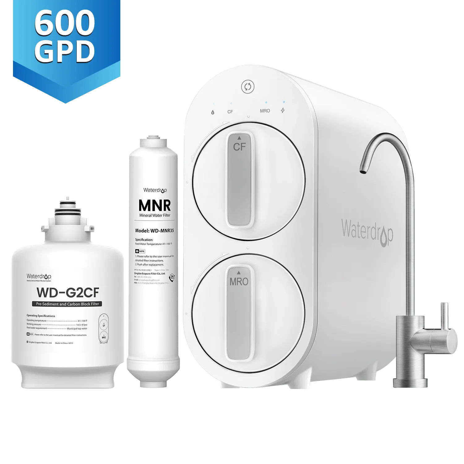 Waterdrop G2P600  Remineralization  RO System Combo Kit