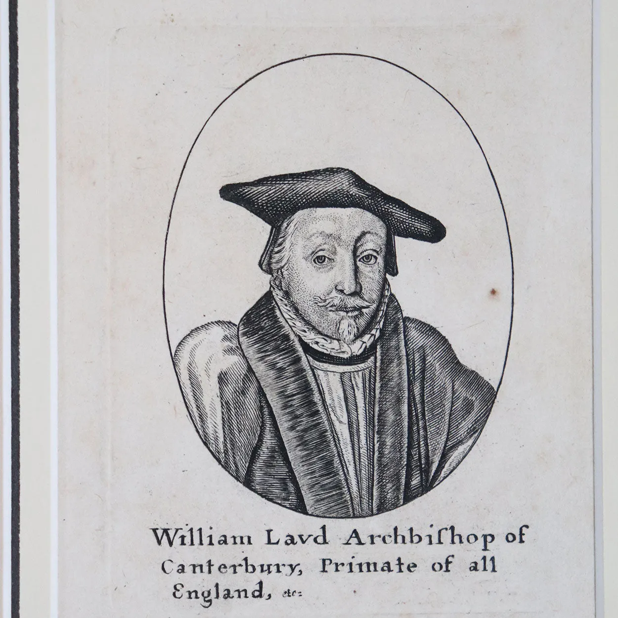 WENCESLAUS HOLLAR Etching on Paper, William Laud, Archbishop of Canterbury