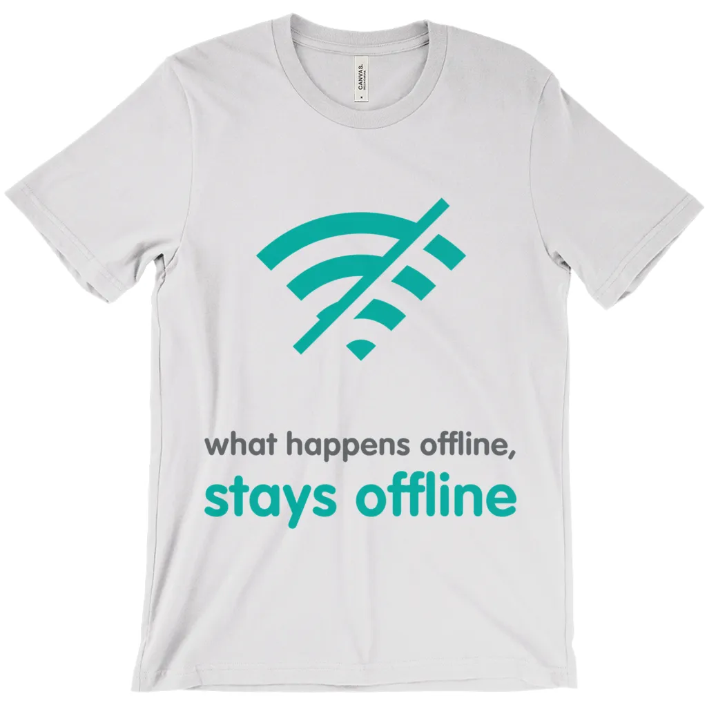 What Happens Offline Adult T-Shirts (English)