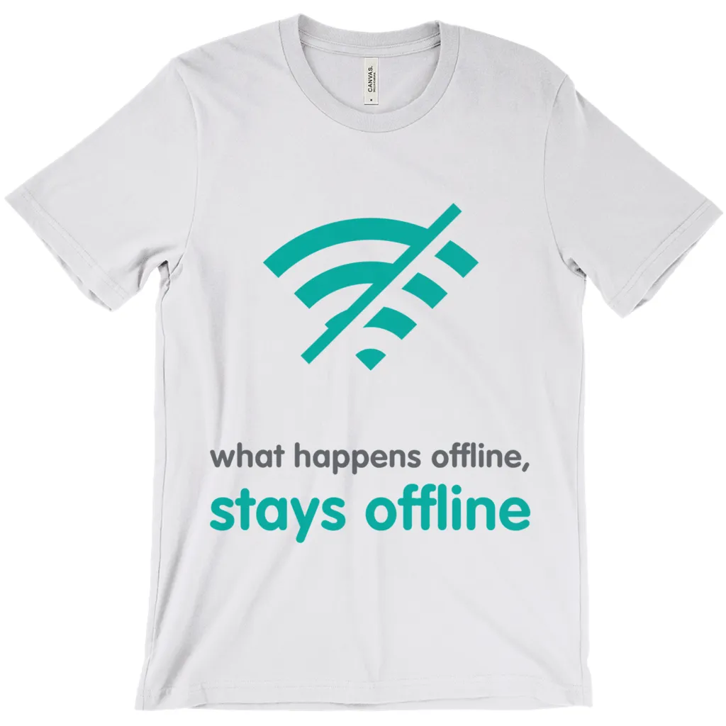What Happens Offline Adult T-Shirts (English)