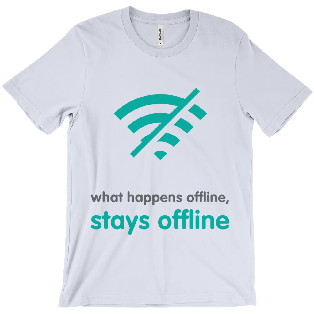 What Happens Offline Adult T-Shirts (English)