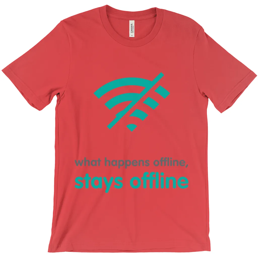 What Happens Offline Adult T-Shirts (English)