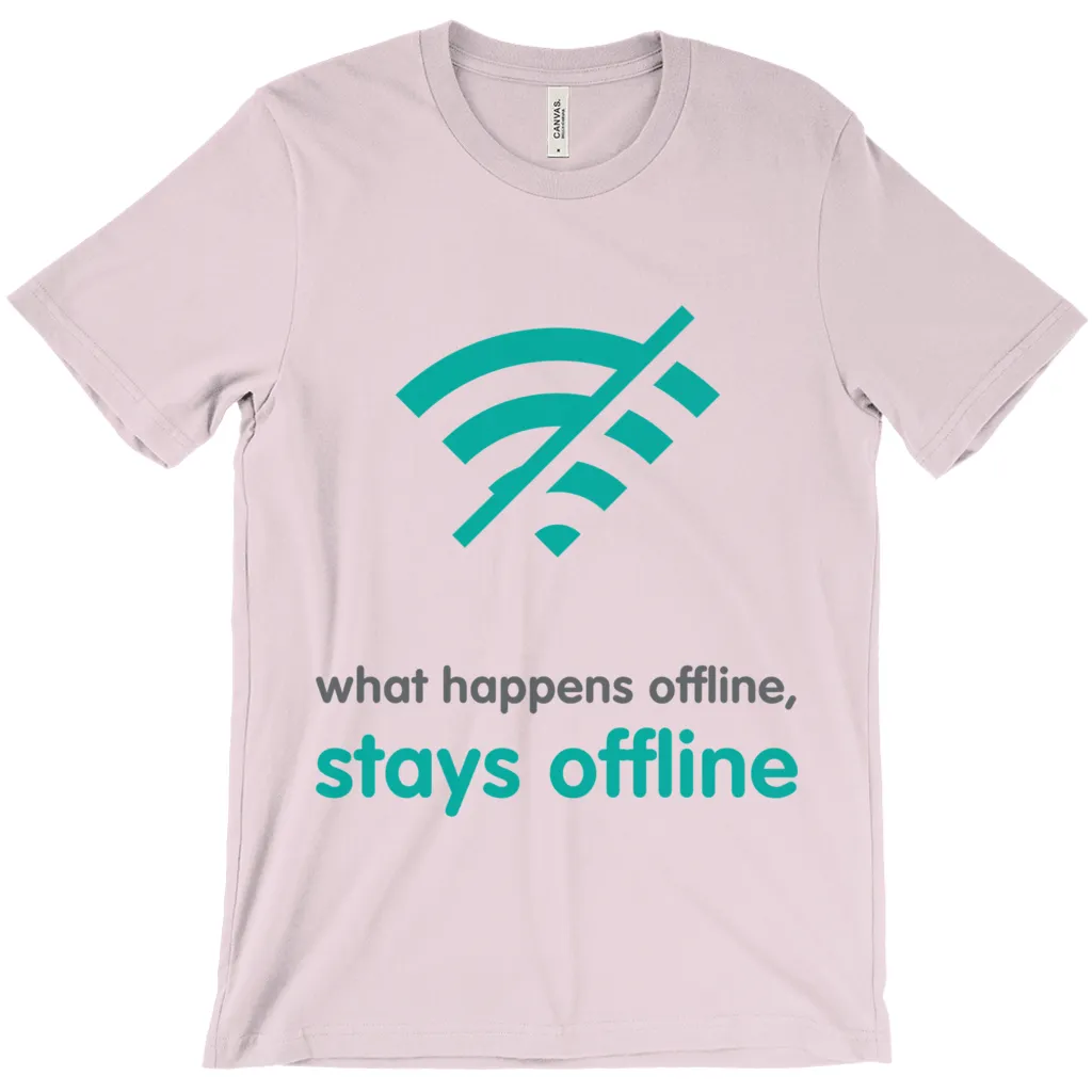 What Happens Offline Adult T-Shirts (English)