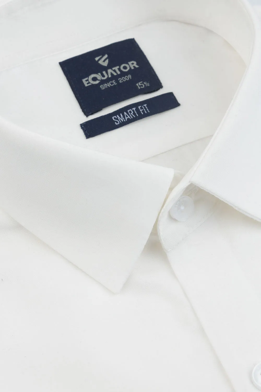 White Cotton Formal Shirt
