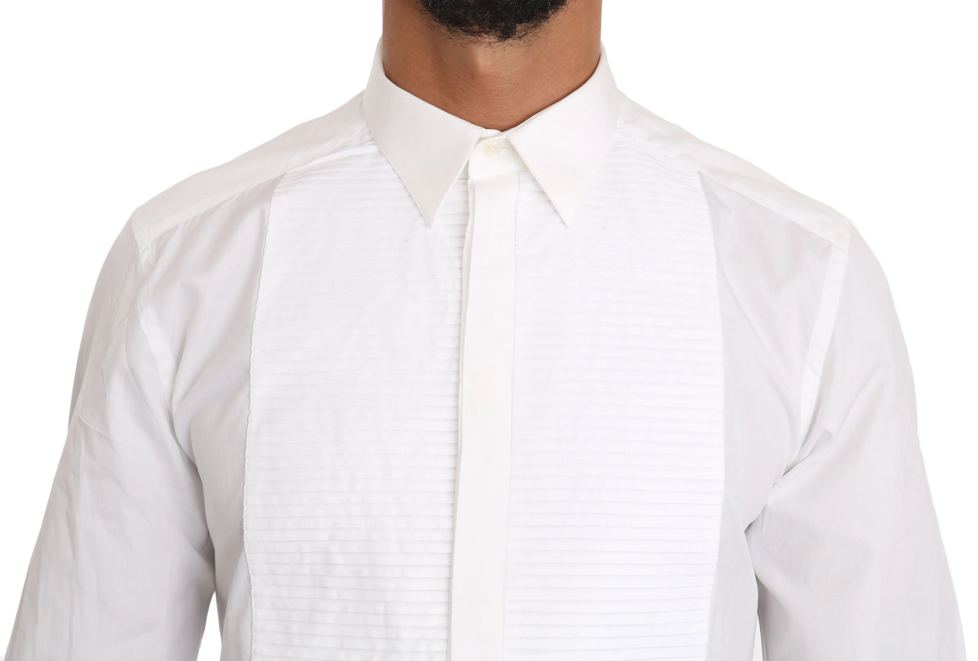 White Cotton GOLD Tuxedo Shirt
