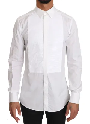 White Cotton GOLD Tuxedo Shirt