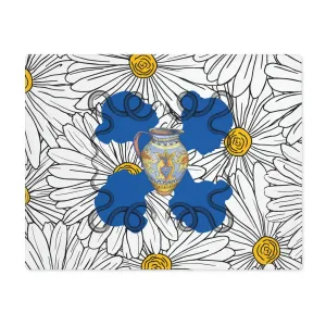 White Daisy Ladies in Blue Placemat