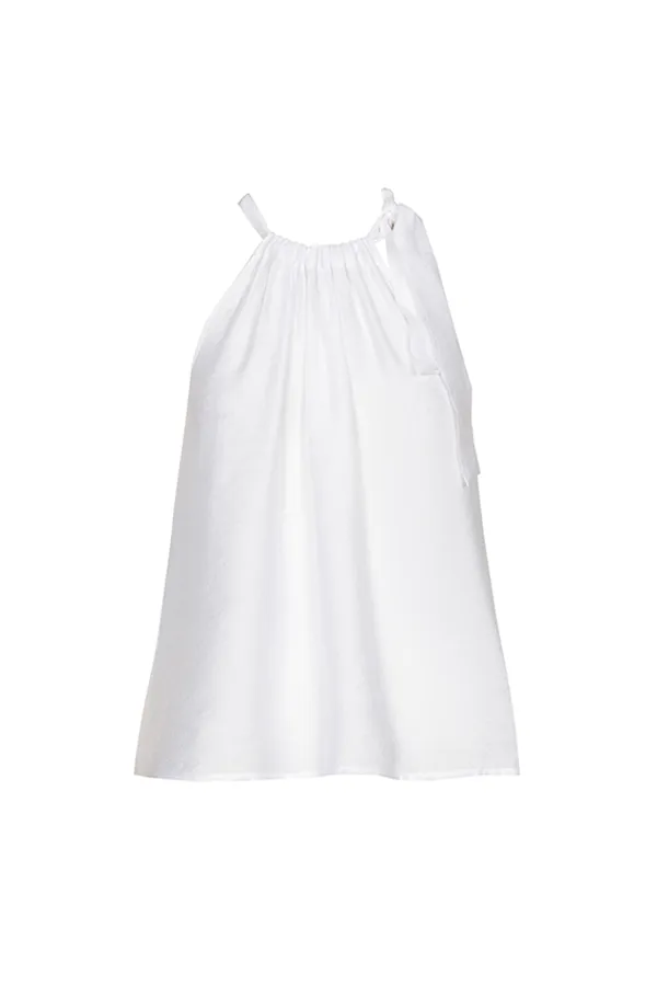 WHITE LOOSE-FIT LONG TOP