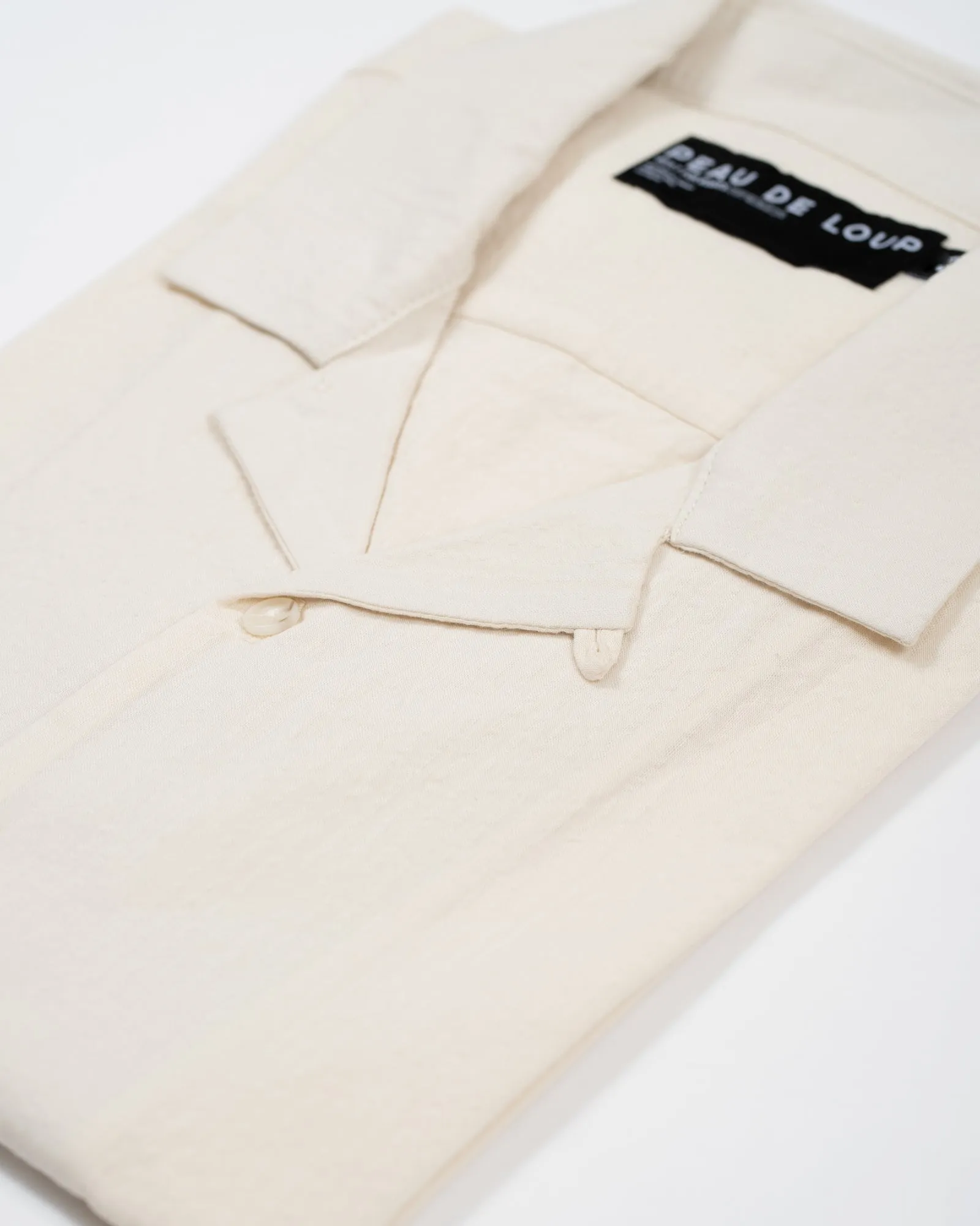 White Textured Founder Short Sleeve
