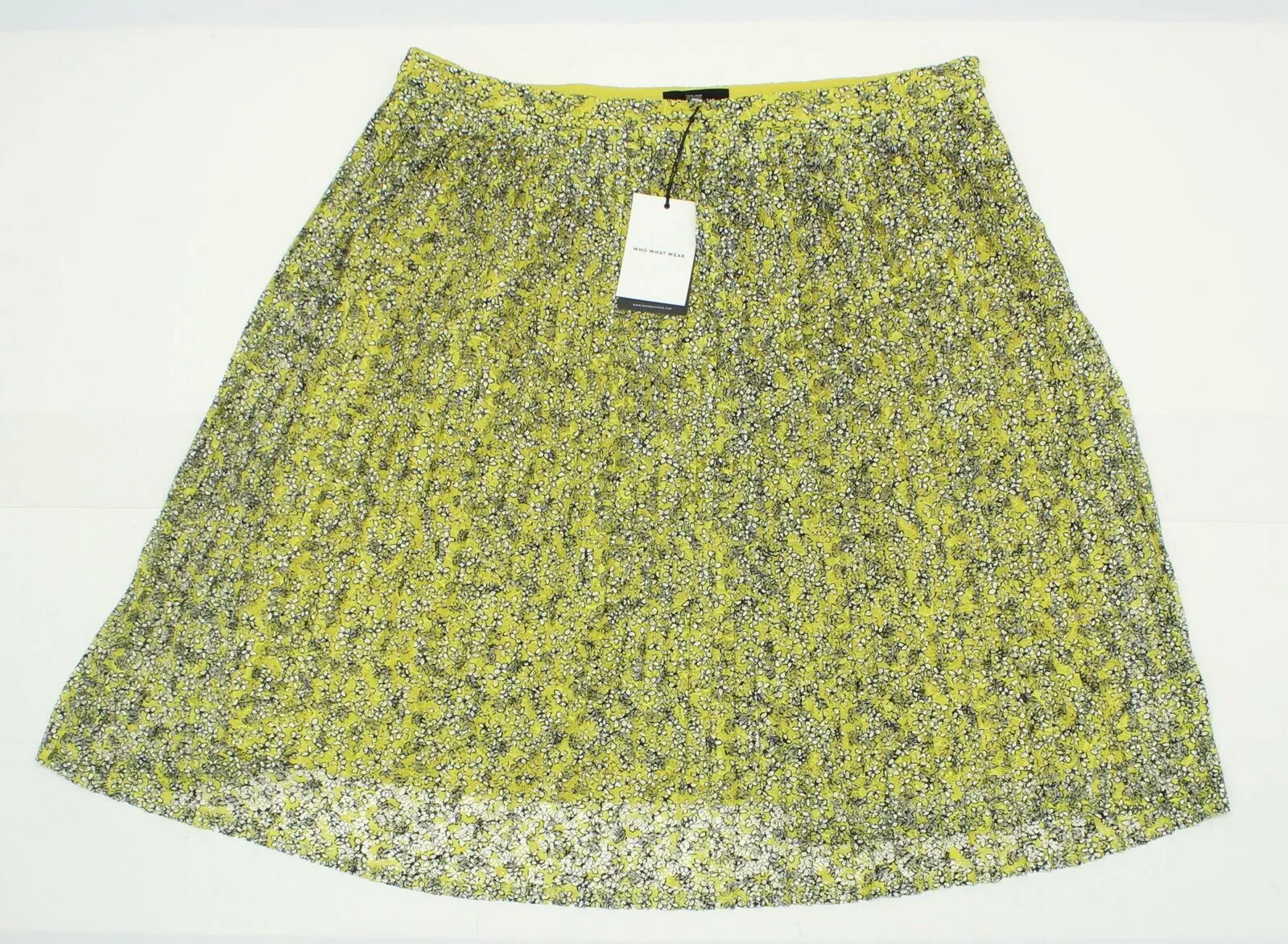 Who What Wear Women's Plus Size Floral Pleated Lace Skirt Yellow 20W