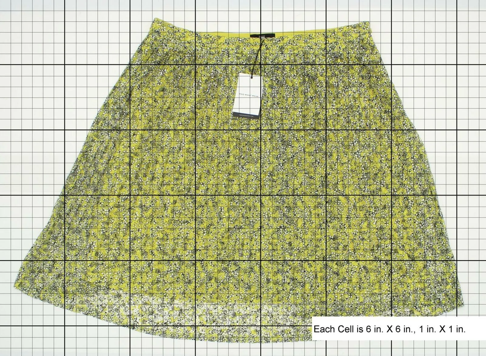 Who What Wear Women's Plus Size Floral Pleated Lace Skirt Yellow 20W