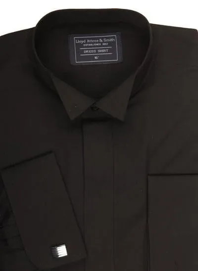 Wing Collar Formal Dress Shirt - Black - CLEARANCE