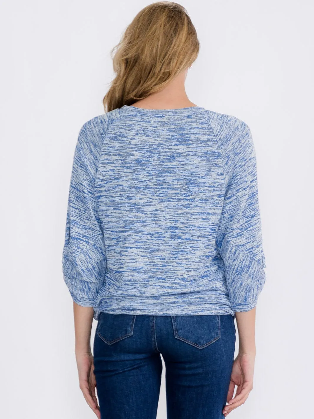 WOMEN'S 3/4 SLEEVE TIE DYE PRINT TOP
