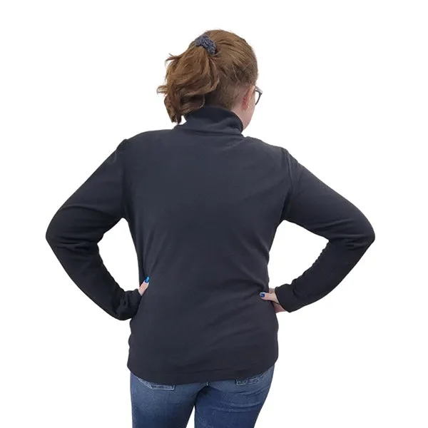 WOMEN'S FITTED CARDIGAN MICRO FLEECE BLACK