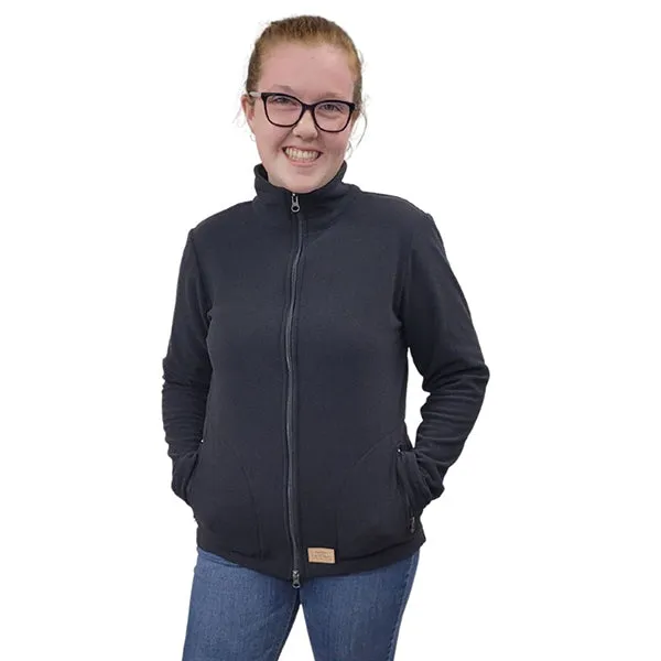 WOMEN'S FITTED CARDIGAN MICRO FLEECE BLACK