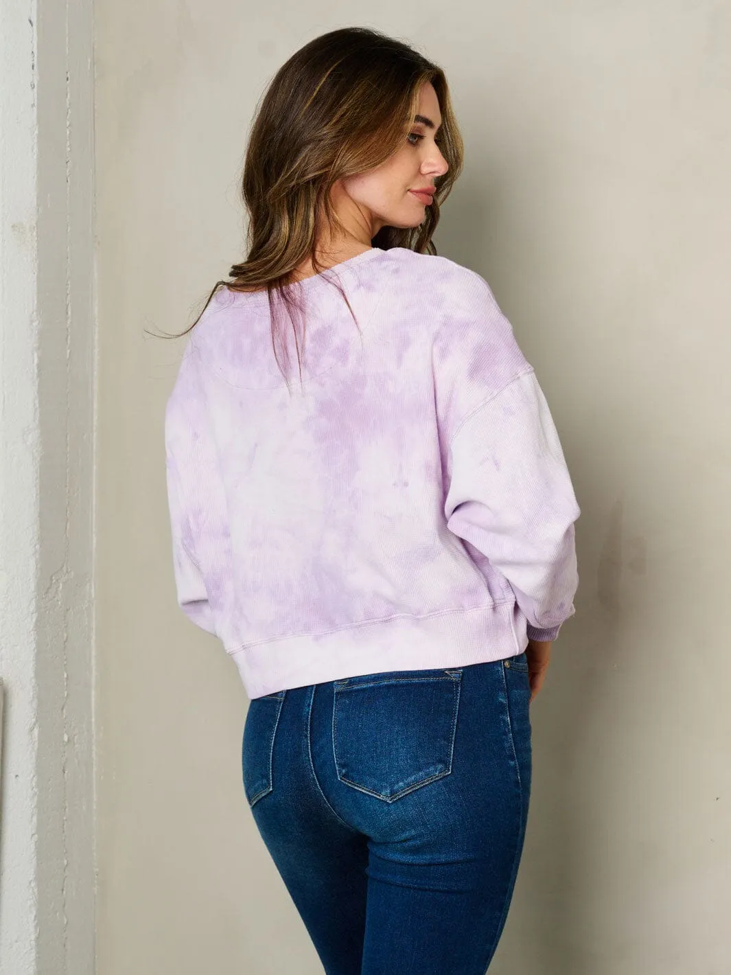 WOMEN'S LONG SLEEVE TIE DYE LOOSE FIT TOP
