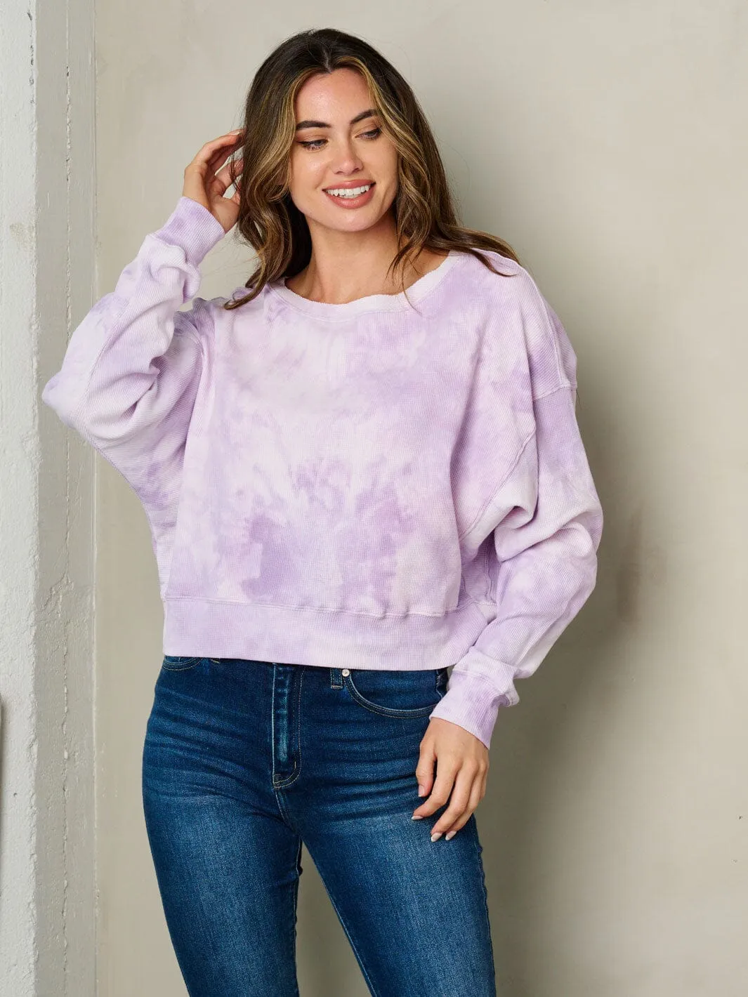 WOMEN'S LONG SLEEVE TIE DYE LOOSE FIT TOP