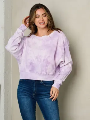 WOMEN'S LONG SLEEVE TIE DYE LOOSE FIT TOP