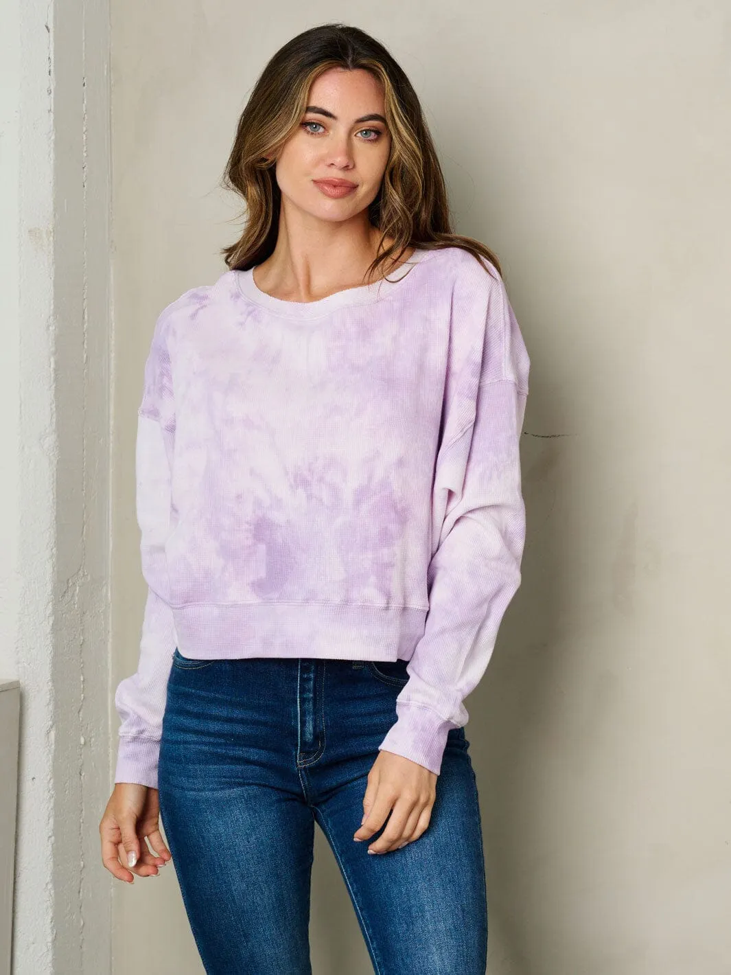 WOMEN'S LONG SLEEVE TIE DYE LOOSE FIT TOP
