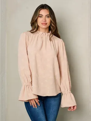 WOMEN'S MOCK NECK LONG SLEEVE TOP
