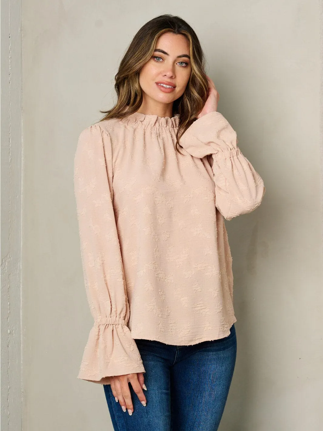 WOMEN'S MOCK NECK LONG SLEEVE TOP