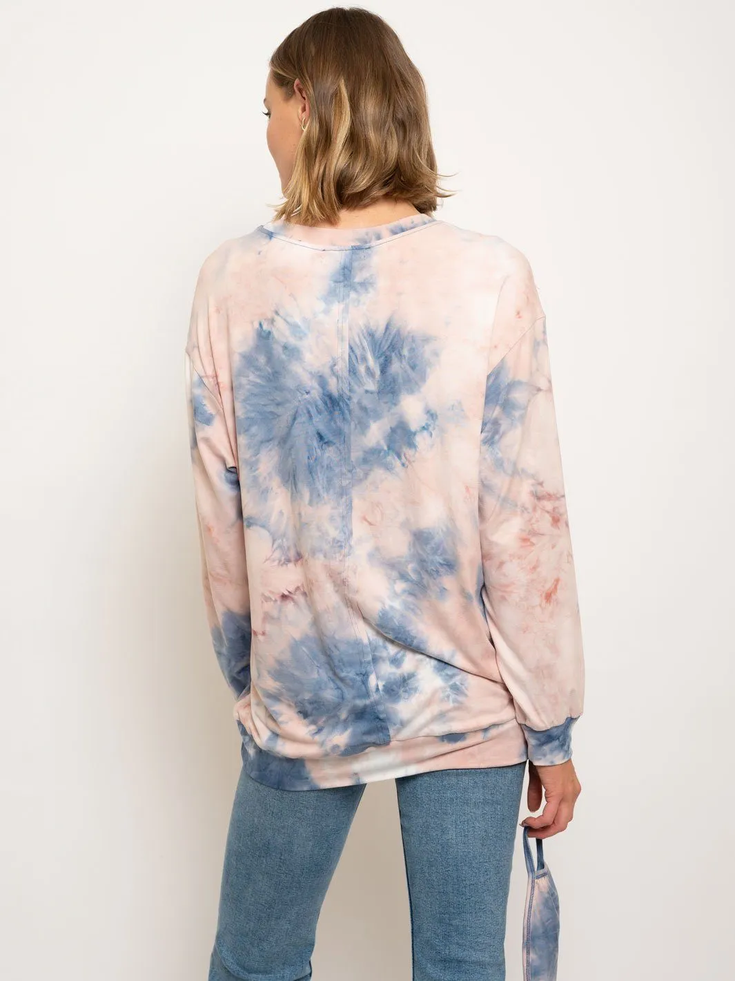 WOMEN'S OVERSIZED TIE DYE WITH MASK SET TOP