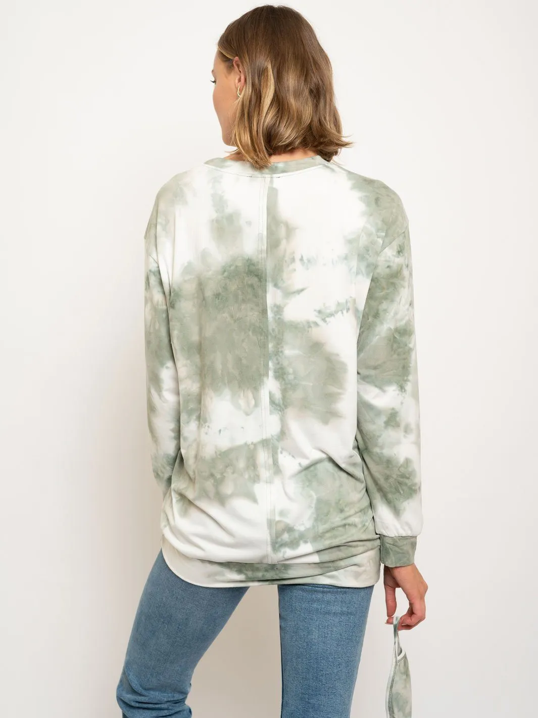 WOMEN'S OVERSIZED TIE DYE WITH MASK SET TOP