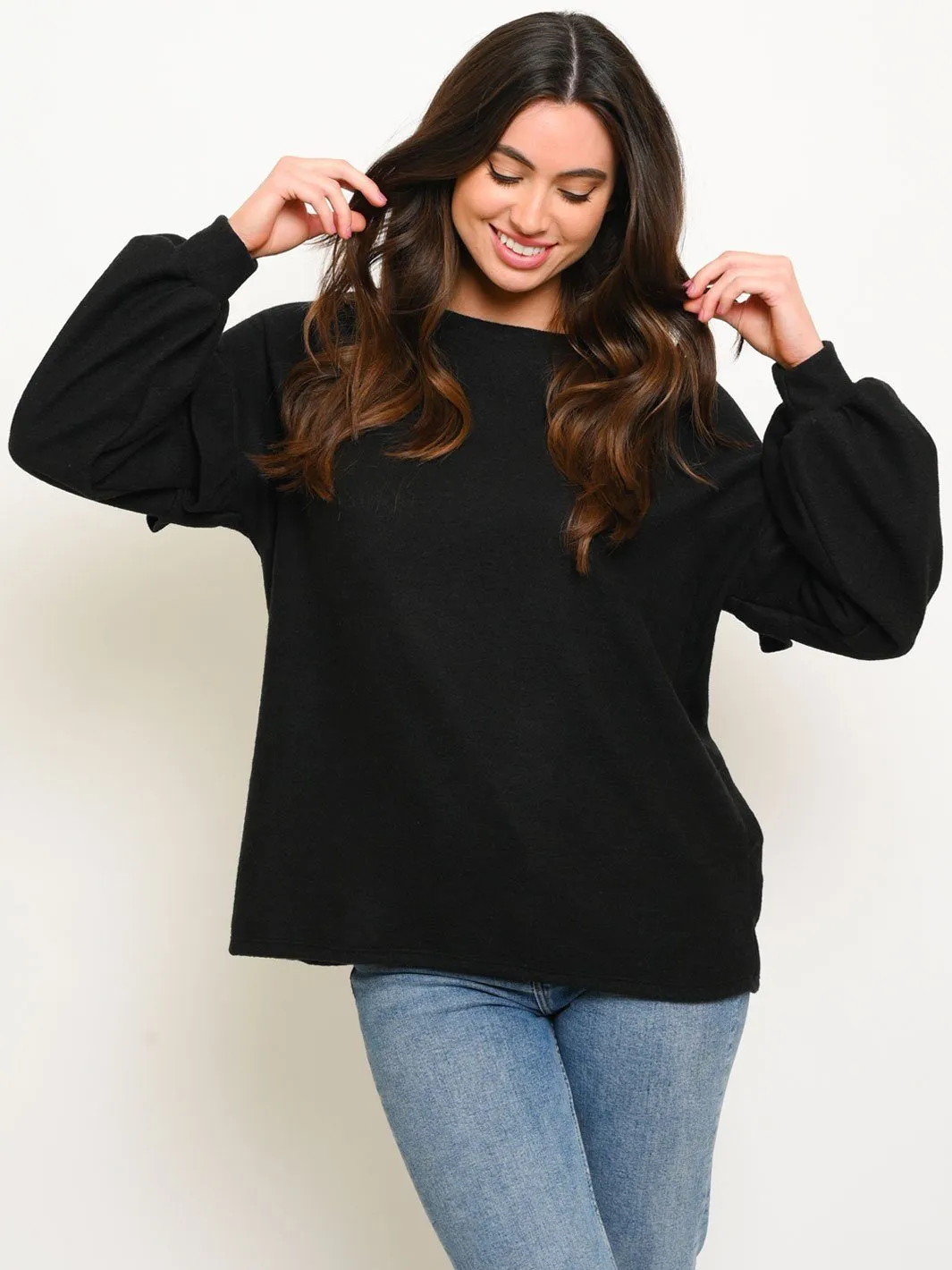 WOMEN'S RUFFLE LONG SLEEVE TOP