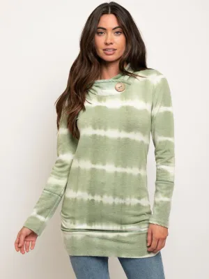 WOMEN'S TIE DYE STRIPED HOODIE TOP