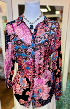 YRENE BURNOUT BLOUSE