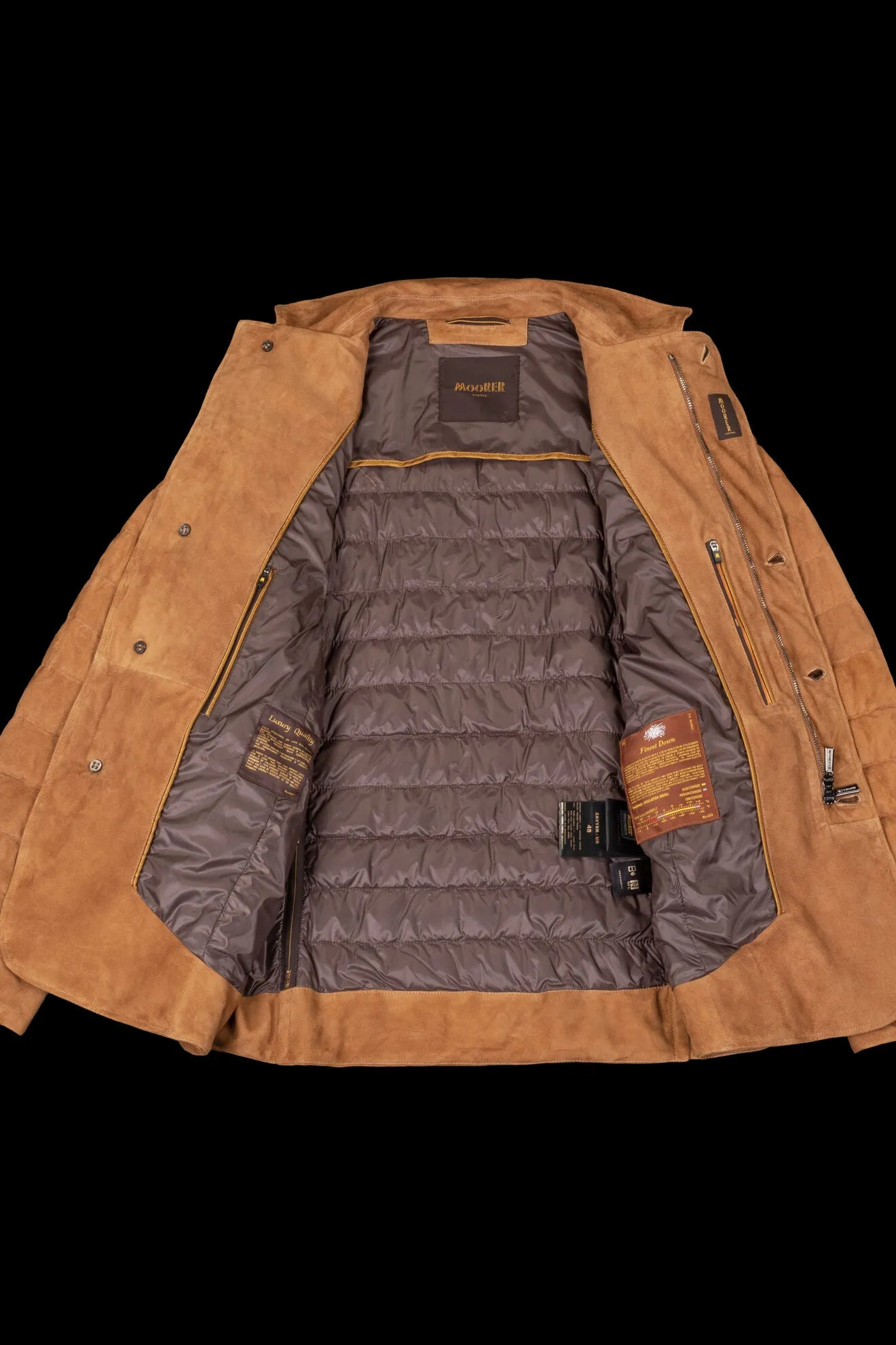 Zavyer Quilted Coat in Alcantara Suede