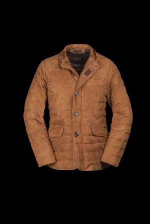 Zavyer Quilted Coat in Alcantara Suede